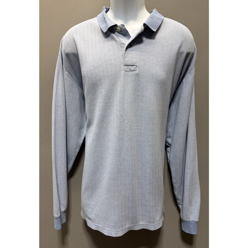 American Living By Ralph Lauren Men’s Blue Long Sleeve Polo Shirt XXL Preppy